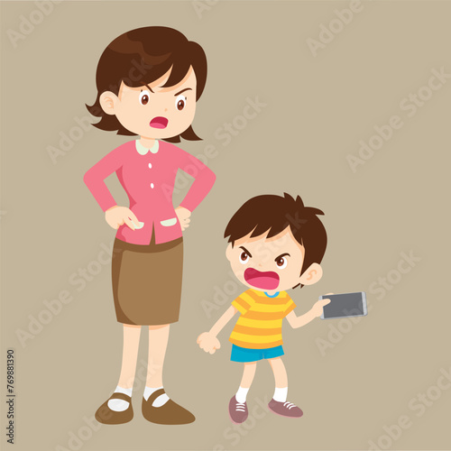 parent angry to kid addicted phone