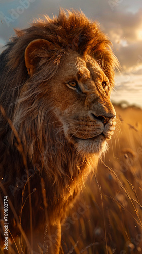 Lion leading its pride with compassion and charisma photo