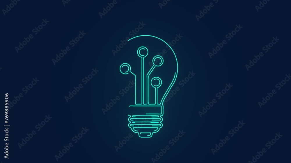 tech startup idea bulb business future innovations animation