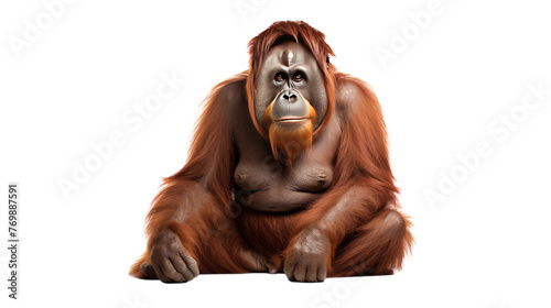 Majestic Orangutan Shot on transparent background