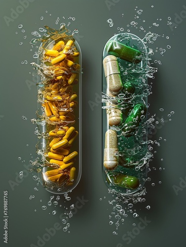 A visual representation comparing the absorption and storage of watersoluble versus fatsoluble vitamins in the body photo