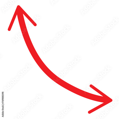 Dual semi circle arrow. Vector illustration. Semicircular curved thin long double ended arrow.