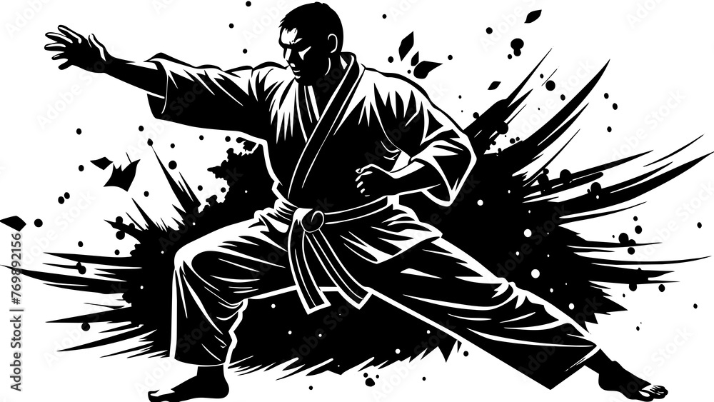 Fototapeta premium aikido athlete and svg file