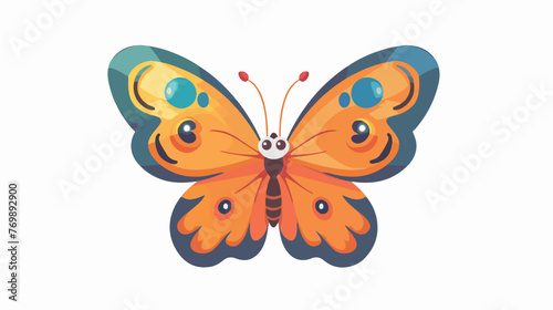 Butterfly cute cartoon round icon flat cartoon 