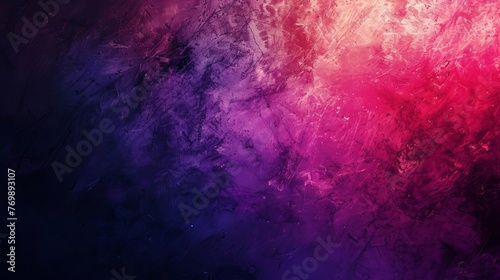 Abstract Background with Black, Purple, and Red Gradient, Grungy Texture and Bright Light, Digital Illustration