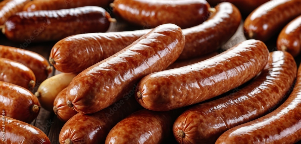 A table with two piles of hotdogs, one stacked on top of the other A table with two piles of hotdogs, one stacked on top of the other