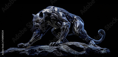 Black Panther on a black background