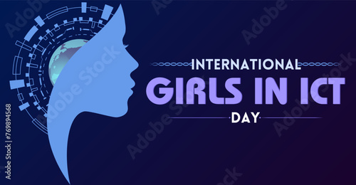 International Girls in ICT Day, campaign or celebration banner design photo
