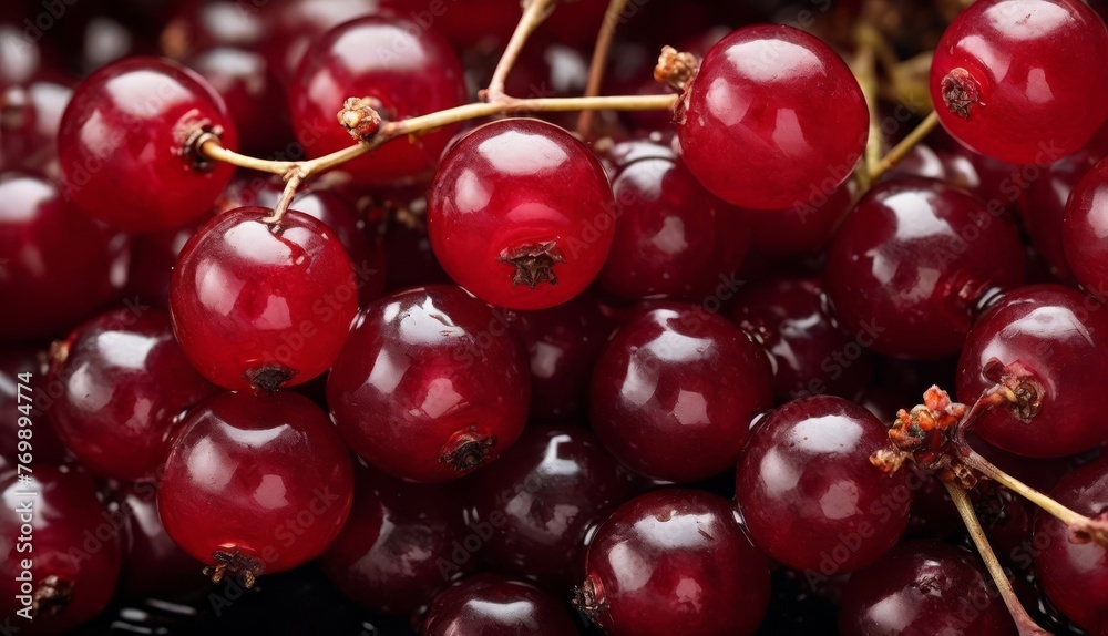 A zoomed-in image of multiple cherries on a tree with a few red berries atop A zoomed-in image of multiple cherries on a tree with a few red berries atop
