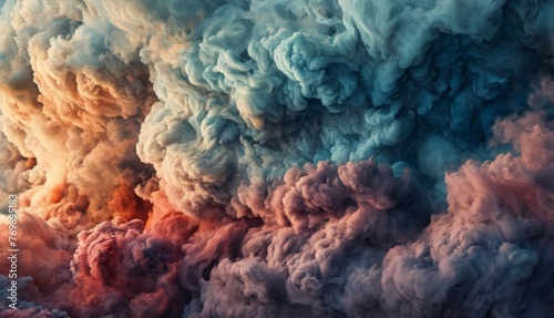   A vibrant cloud of smoke billows from this image, appearing to emit an abundance of smoke