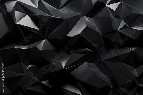 Abstract, 3d Render black and red crystal background.