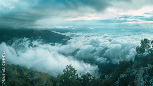 Beautiful Cloudy Landscape from the Mountains