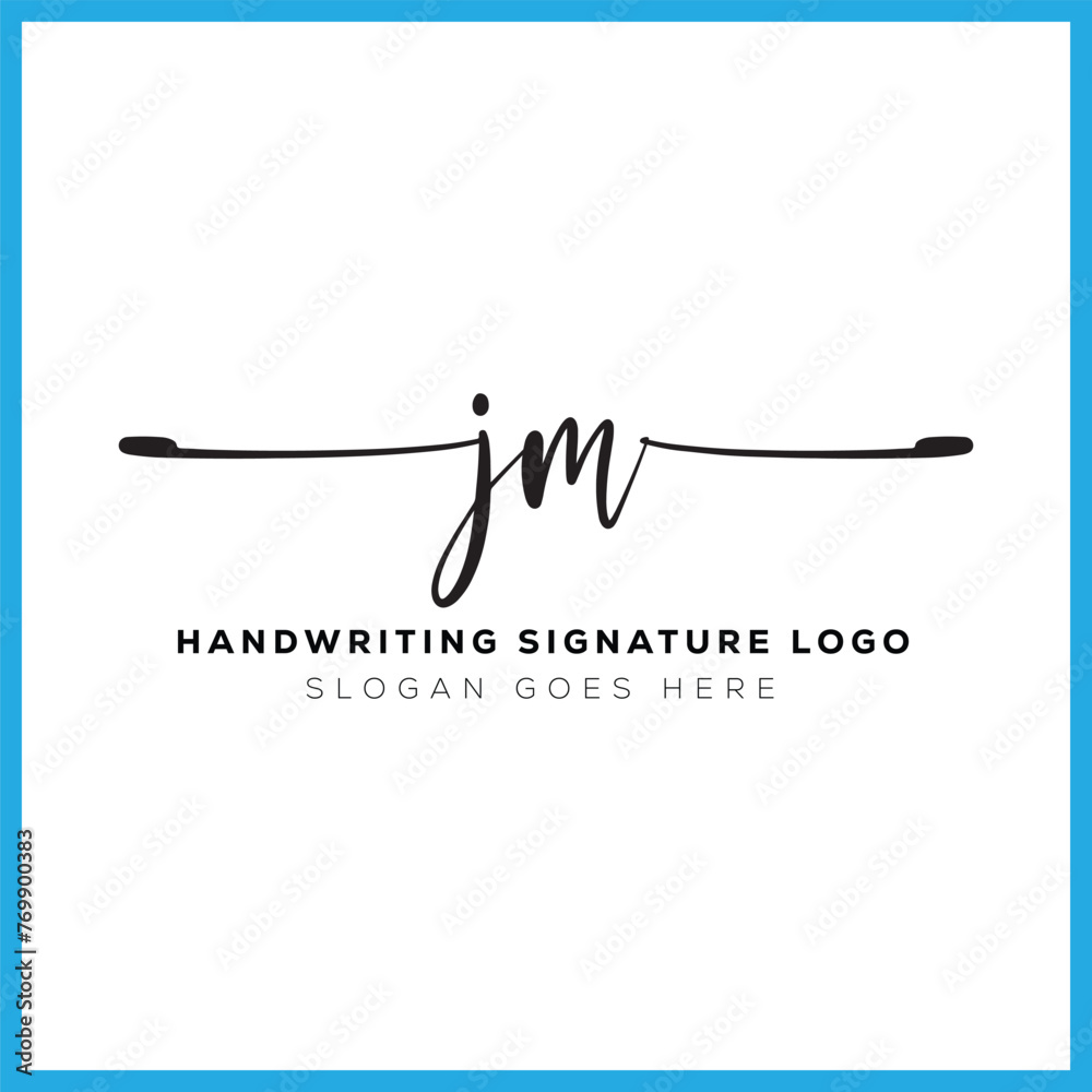 JM initials Handwriting signature logo. J M Hand drawn Calligraphy lettering Vector. JM letter real estate, beauty, photography letter logo design. - obrazy, fototapety, plakaty 