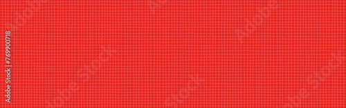シンプルな赤い手書きの方眼のパターン - グリッド･方眼紙の背景素材 - 横長パノラマ 