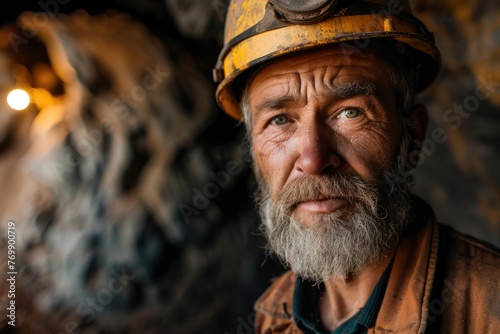 Portrait of a Miner in the tunnel