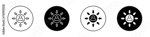 Centric consumer icon set. client focus approach vector symbol. customer first sign.