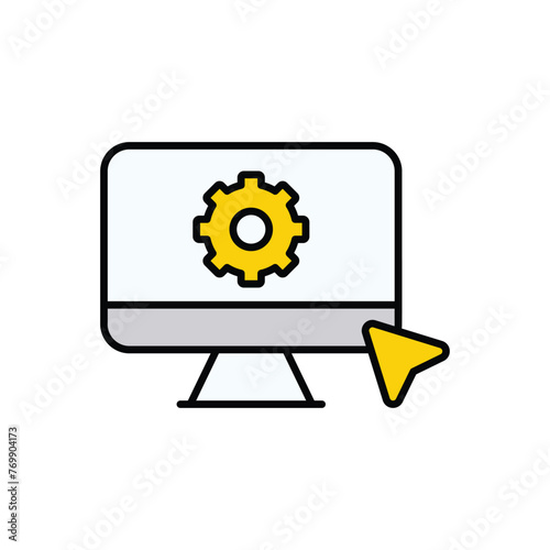 Settings  icon design with white background stock illustration