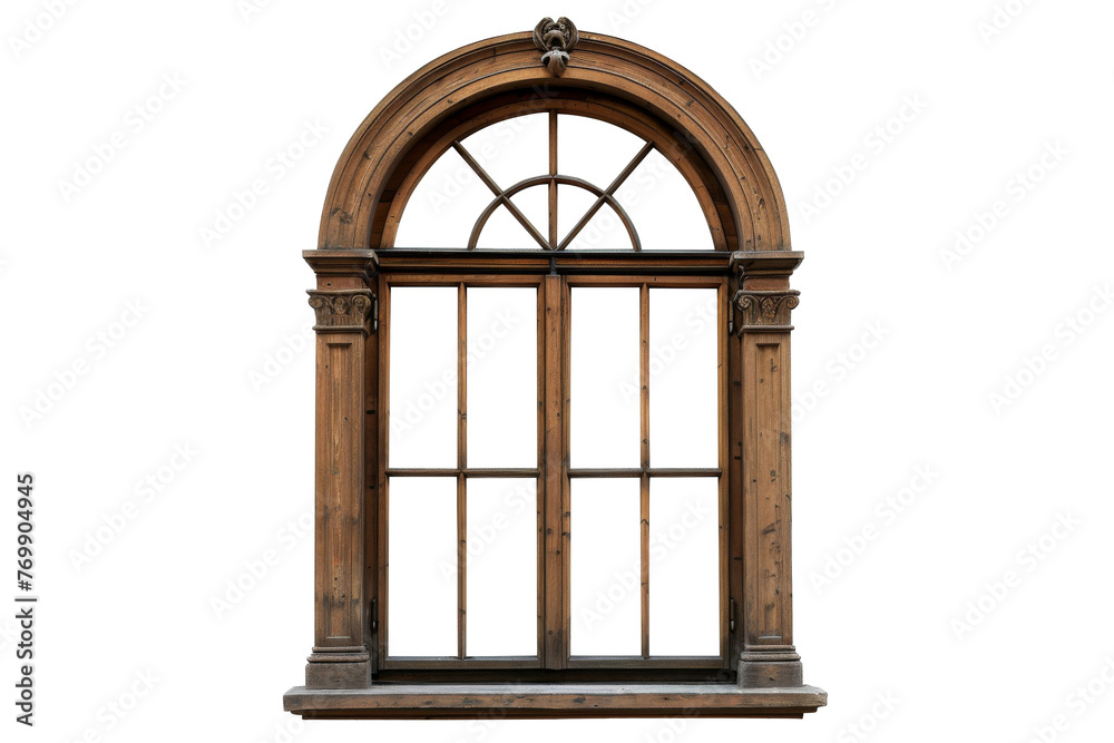 Obraz premium Modern and minimal house window for interior decoration isolated on background, open office glass window frame.