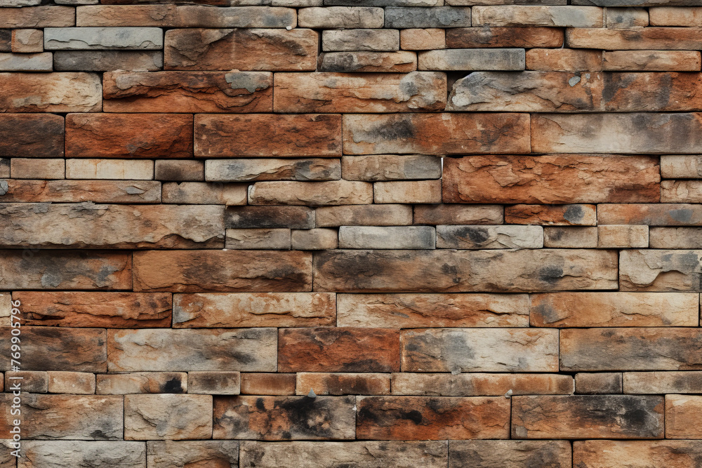 3D illustration of a rustic brick wall texture 3D illustration of a rustic brick wall texture