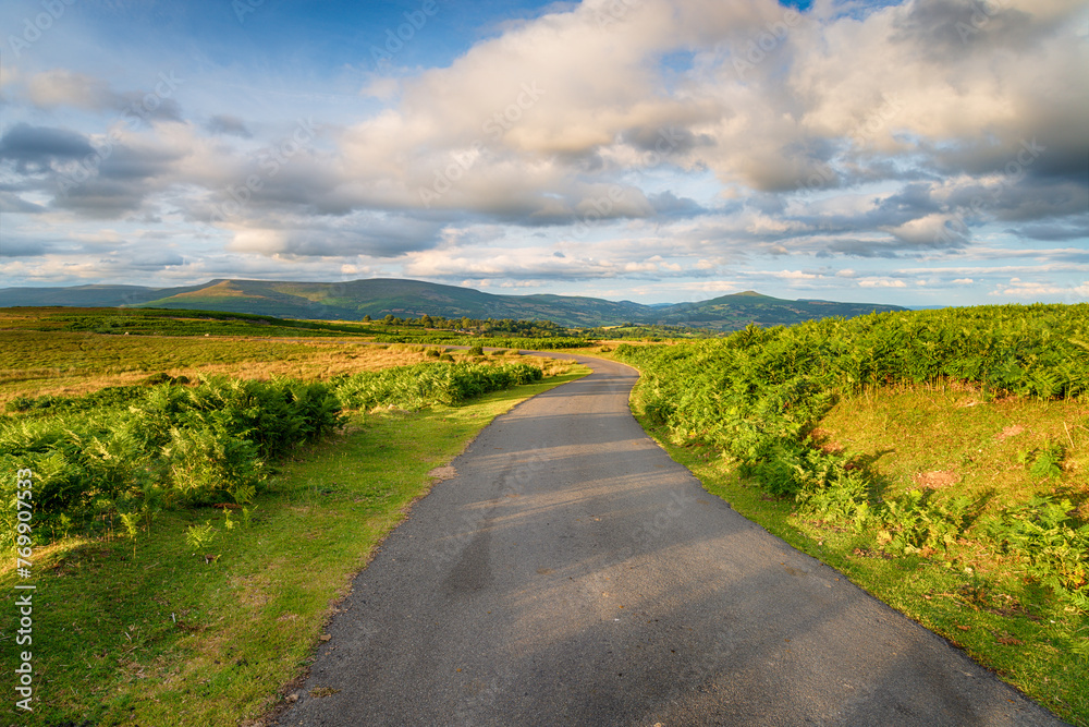A country lane near Llangatock in the Brecon Beacons,