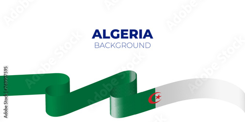 Waving Algeria Flag. Algeria Concept Background.