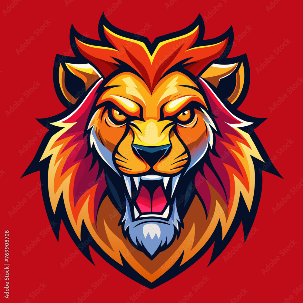 ion, head, vector, tiger, tattoo, animal, illustration, 