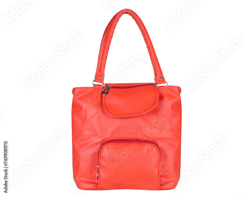 Chic and trendy ladies handbag, elegantly showcased against a pristine white backdrop for maximum allure.