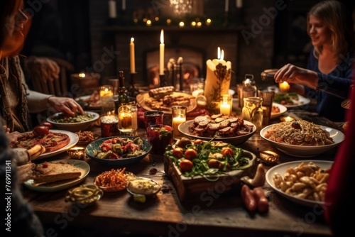 Festive Guy Fawkes Night feast with traditional British dishes
