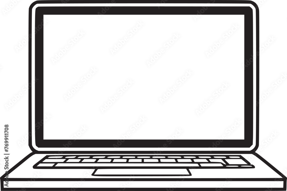 Laptop with blank and white vector Laptop with blank and white vector