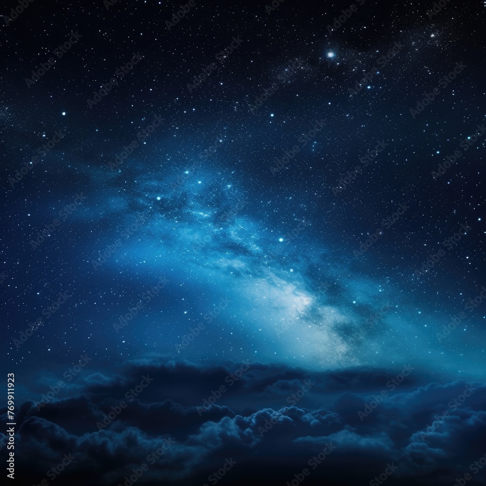 Amazing night sky with stars, clouds
