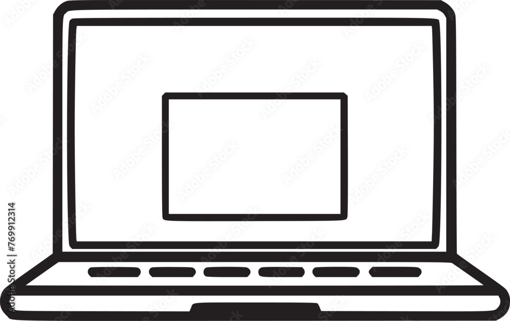 Laptop with blank and white vector Laptop with blank and white vector
