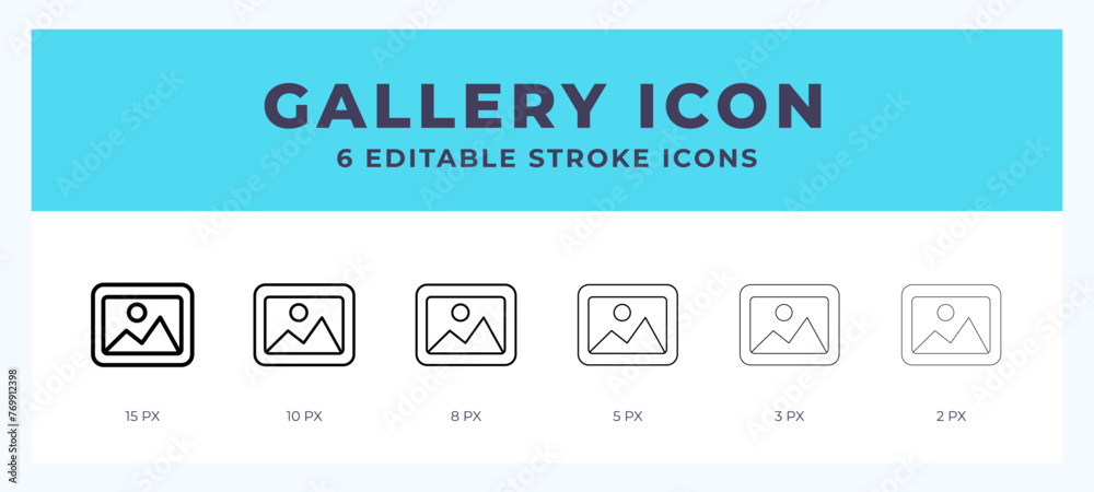 Gallery icon symbol. Outline. Lineal icon with editable stroke. Gallery icon symbol. Outline. Lineal icon with editable stroke.