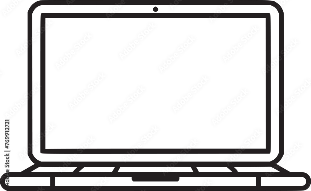 Laptop with blank and white vector Laptop with blank and white vector