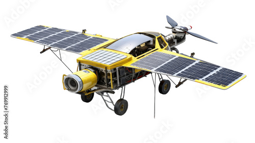 Stylish Solar-Powered Drones Design on transparent background.