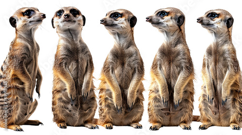 Animals africa zoo meerkats banner panorama long lamur on tansparent background.