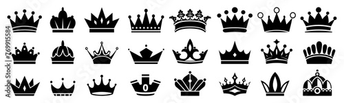 Crown icon set. Crown sign collection. Vector photo