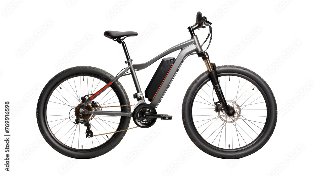 Modern Electric Bicycle Design on transparent background.