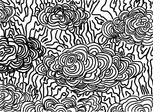 Hand drawn background with clouds