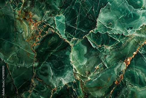 A detailed photograph showcasing the organic beauty of green marble, with hints of emerald and forest hues. 