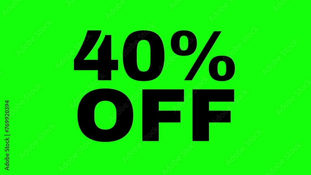 4K 40% flat crisp simple black animated letters, new price, black Friday, shopping, forty percent off, Animation Video, motion graphics, green screen chroma key. 4K 40% flat crisp simple black animated letters, new price, black Friday, shopping, forty percent off, Animation Video, motion graphics, green screen chroma key.