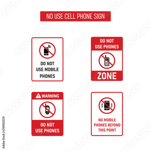 Do Not Use Cell Phone Sign Vector