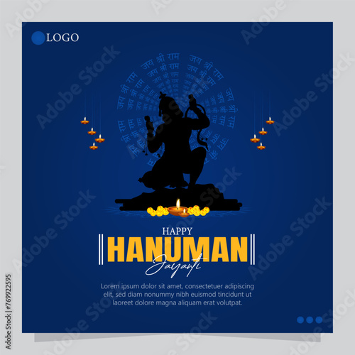 Schilderij op canvas Hanuman Jayanti celebrates the birth of Lord Hanuman, a revered deity in Hinduism known for his strength, devotion, and loyalty to Lord Rama