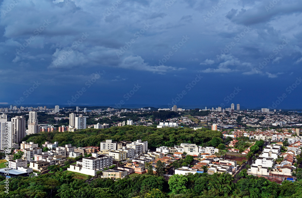 Panoramic view of Ribeirao Preto city in Sao Paulo, Brazil