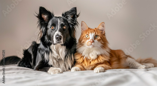 A dog and a cat posing together as good friends. Pets and companions concept. ©  J. GALIÑANES STOCK