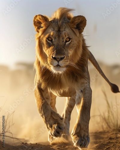 running lion