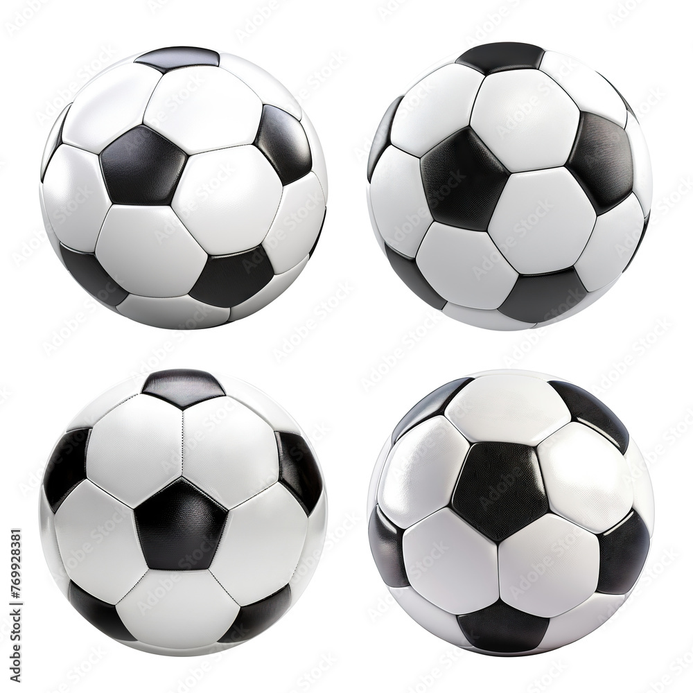 Set of soccer/football balls cut out Set of soccer/football balls cut out