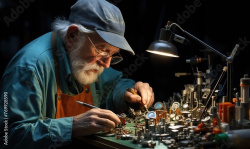 A watchmaker at work