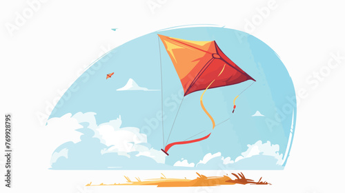Cartoon kite flat cartoon vactor illustration 