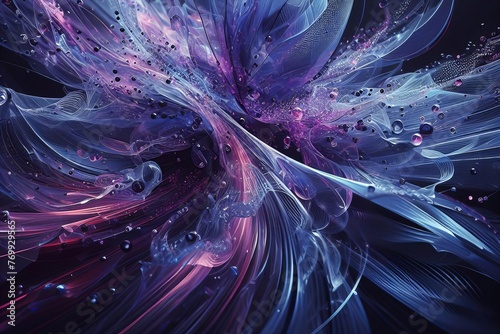 A colorful, swirling image flower with purple and blue hues