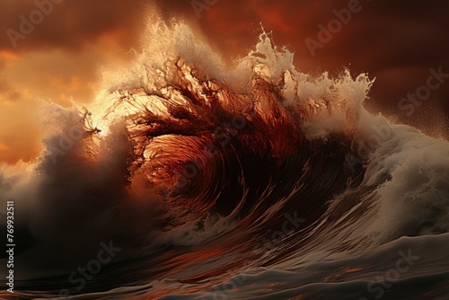  wave with ocean spray and dynamic action.